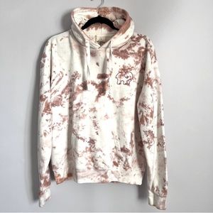 Ivory Ella Cream and Brown Tie-Dye Hoodie